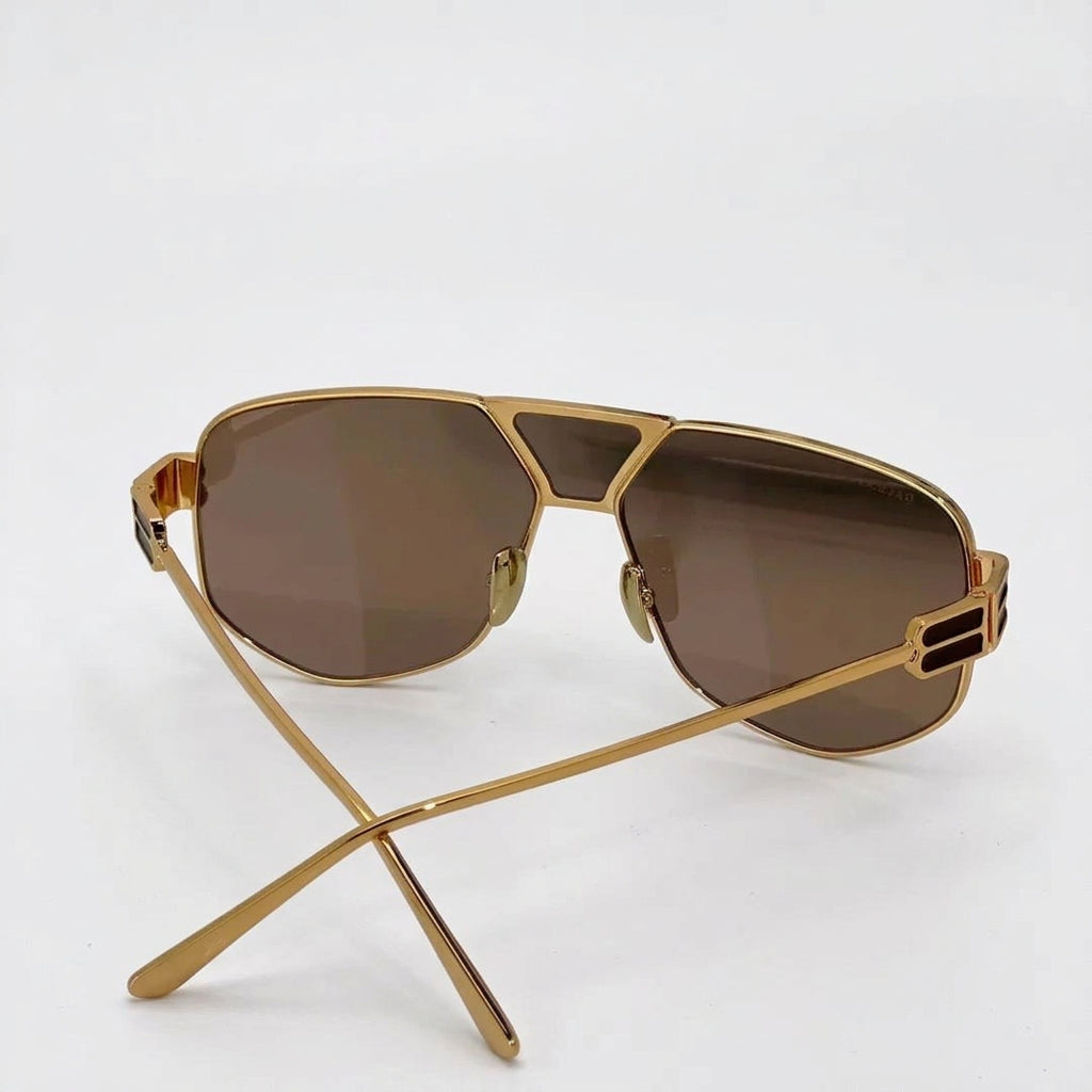 Balenciaga BB2267 002 Men Gold / Brown Sunglasses