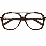Saint Laurent Women SL 545 Geometric Aviator 002 Dark Havana Sunglasses
