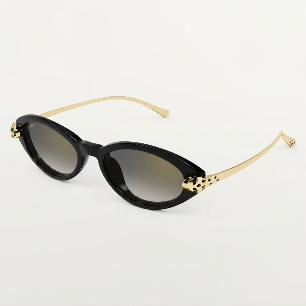 Cartier Panthère de Cat-Eye Women Grey Gradient Sunglasses
