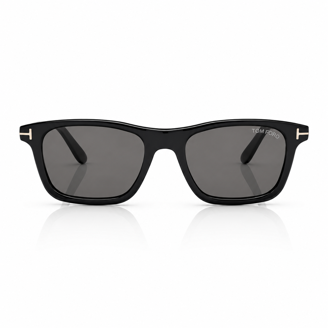 Tom Ford Women Square Frame Shiny Black Sunglasses