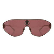 Balenciaga BB0283S Unisex Shield Silver / Pink Sunglasses