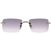 Cartier Signature Unisex Rimless Square Marbled Ivory/Silk Acetate Temples Grey Sunglasses,