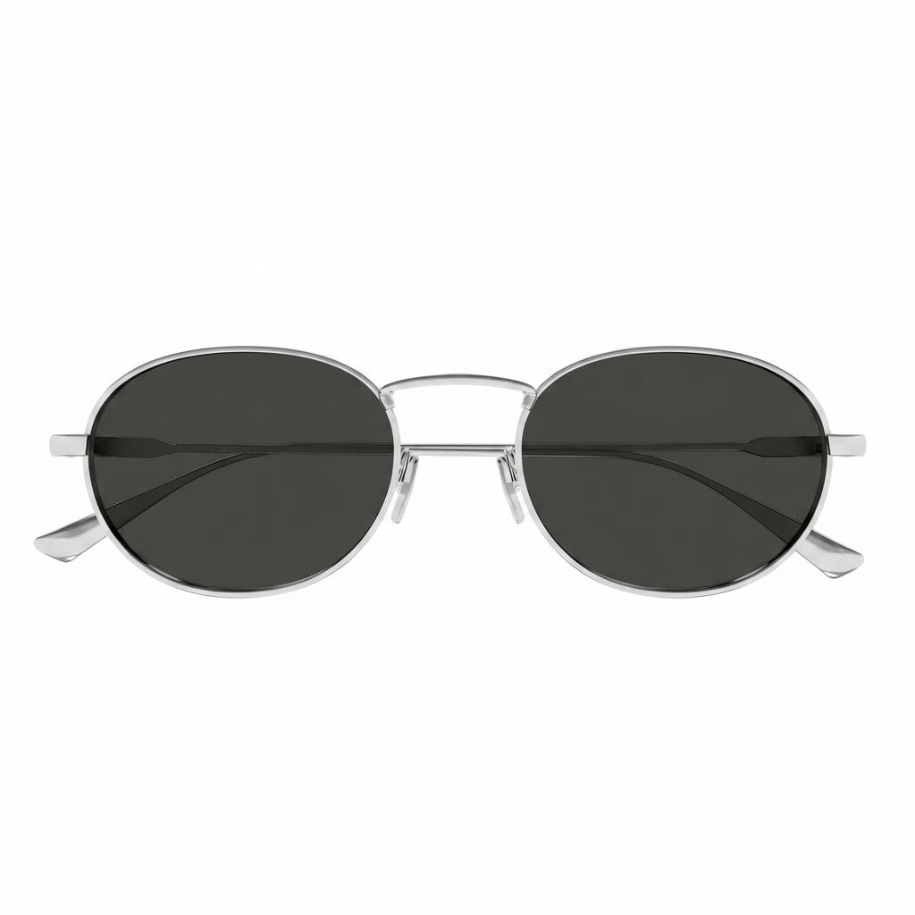 Saint Laurent Unisex SL 799 002 Silver Oval Frame Grey Sunglasses