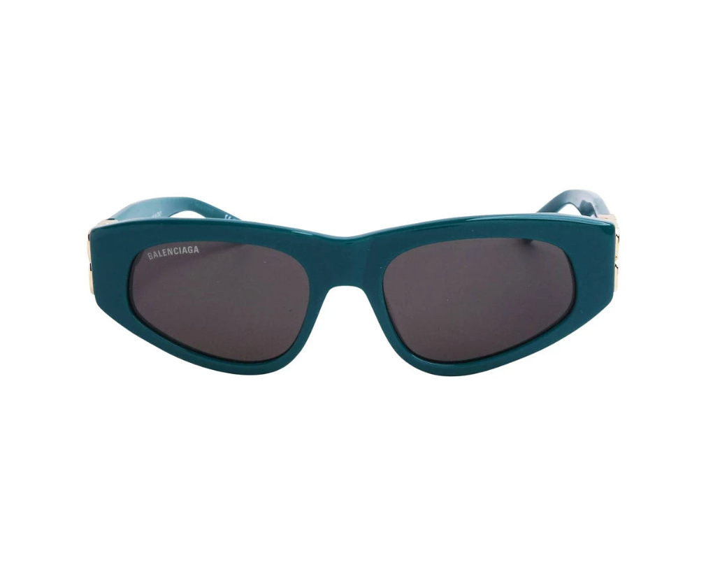 Balenciaga Women Dynasty Shiny Solid Green / Gold D-Frame Sunglasses