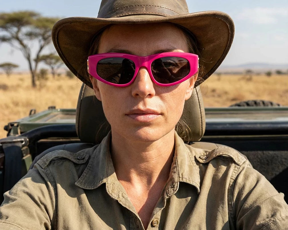 Balenciaga Women Dynasty Pink / Gold D-Frame Sunglasses