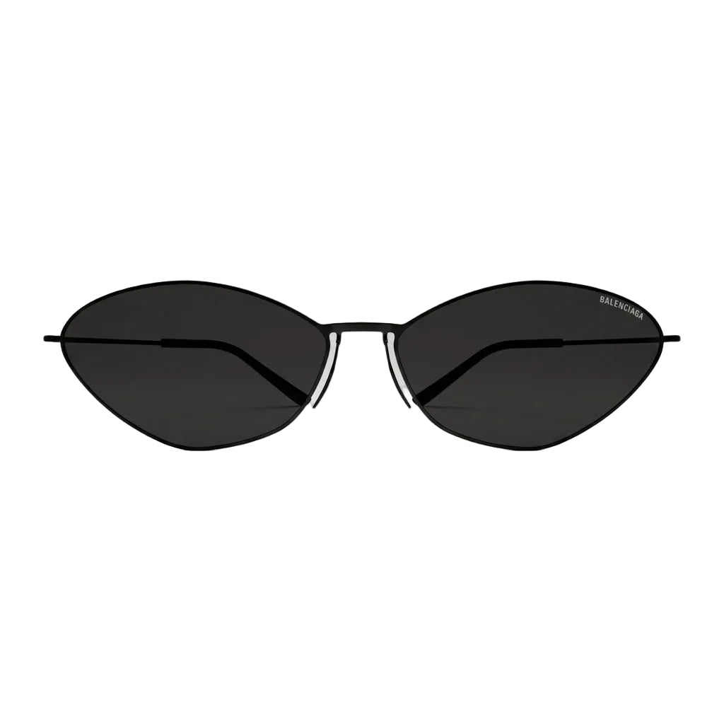Balenciaga Unisex BB0350S 001 Black / Grey Cat-Eye Metal Sunglasses