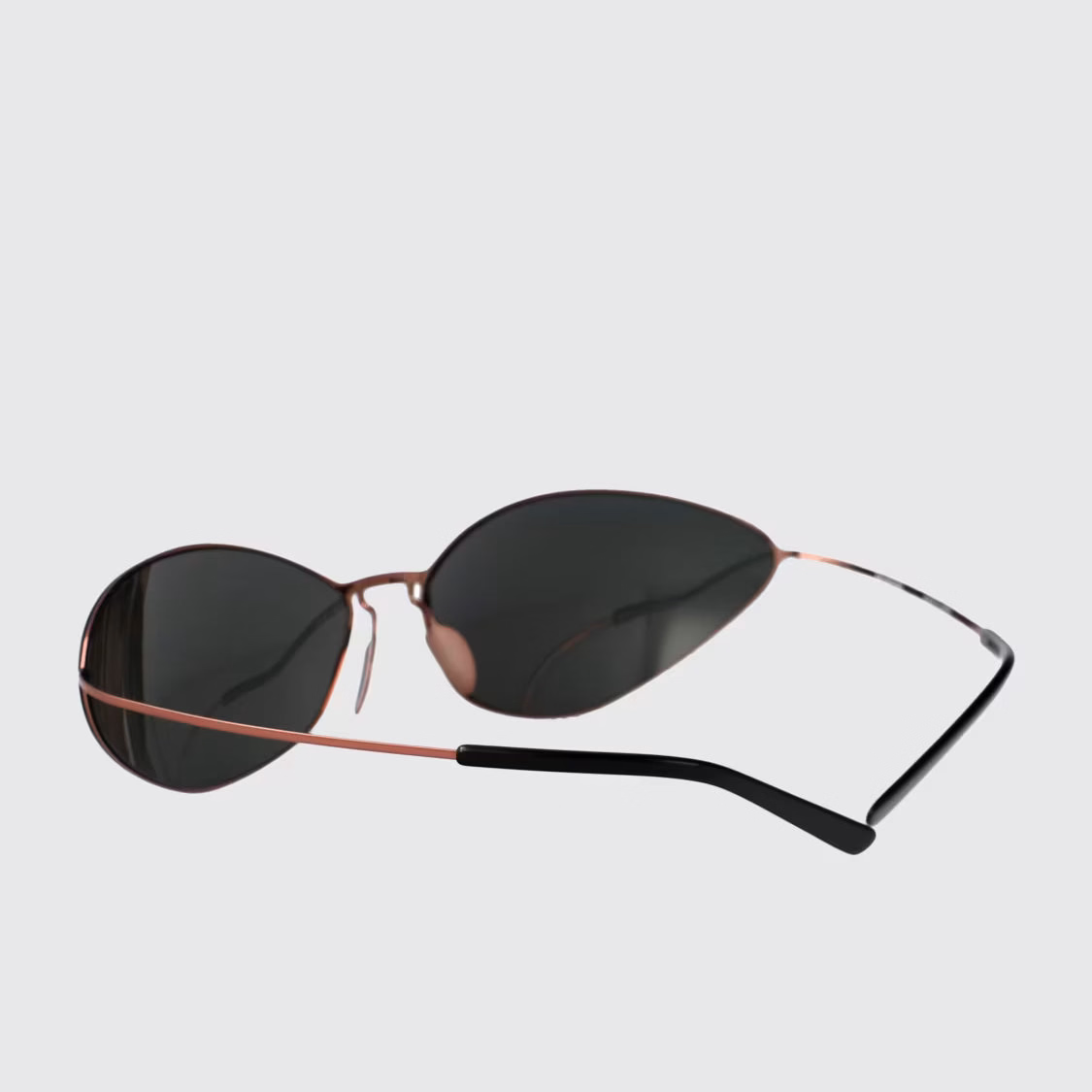 Balenciaga Unisex BB0350S Ochre Brown Cat-Eye Titanium Sunglasses