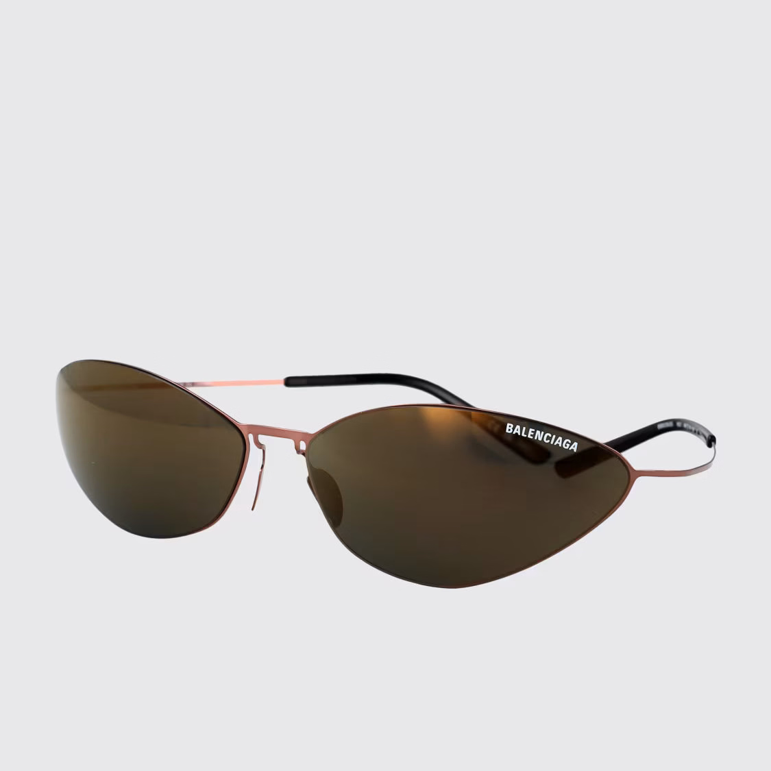 Balenciaga Unisex BB0350S Ochre Brown Cat-Eye Titanium Sunglasses