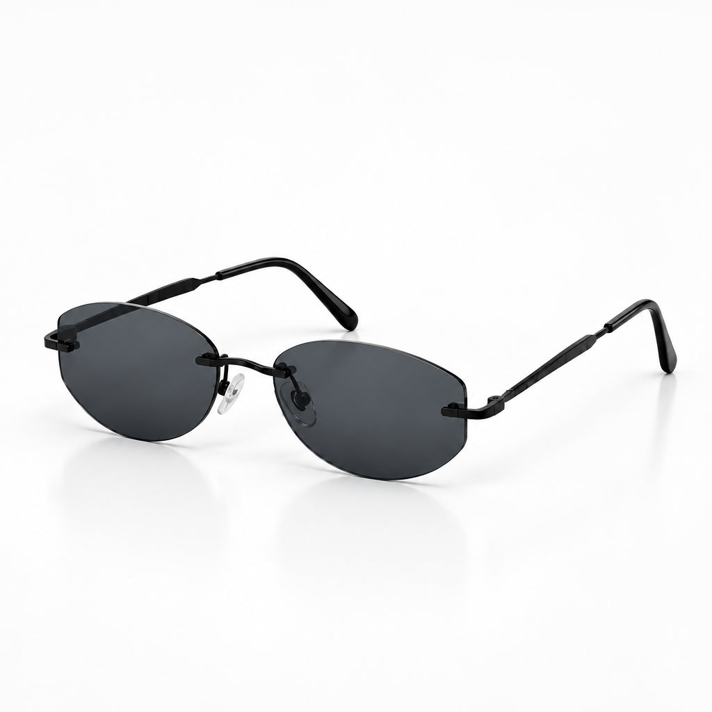 Ray-Ban Unisex Rimless Geometric Black Sunglasses