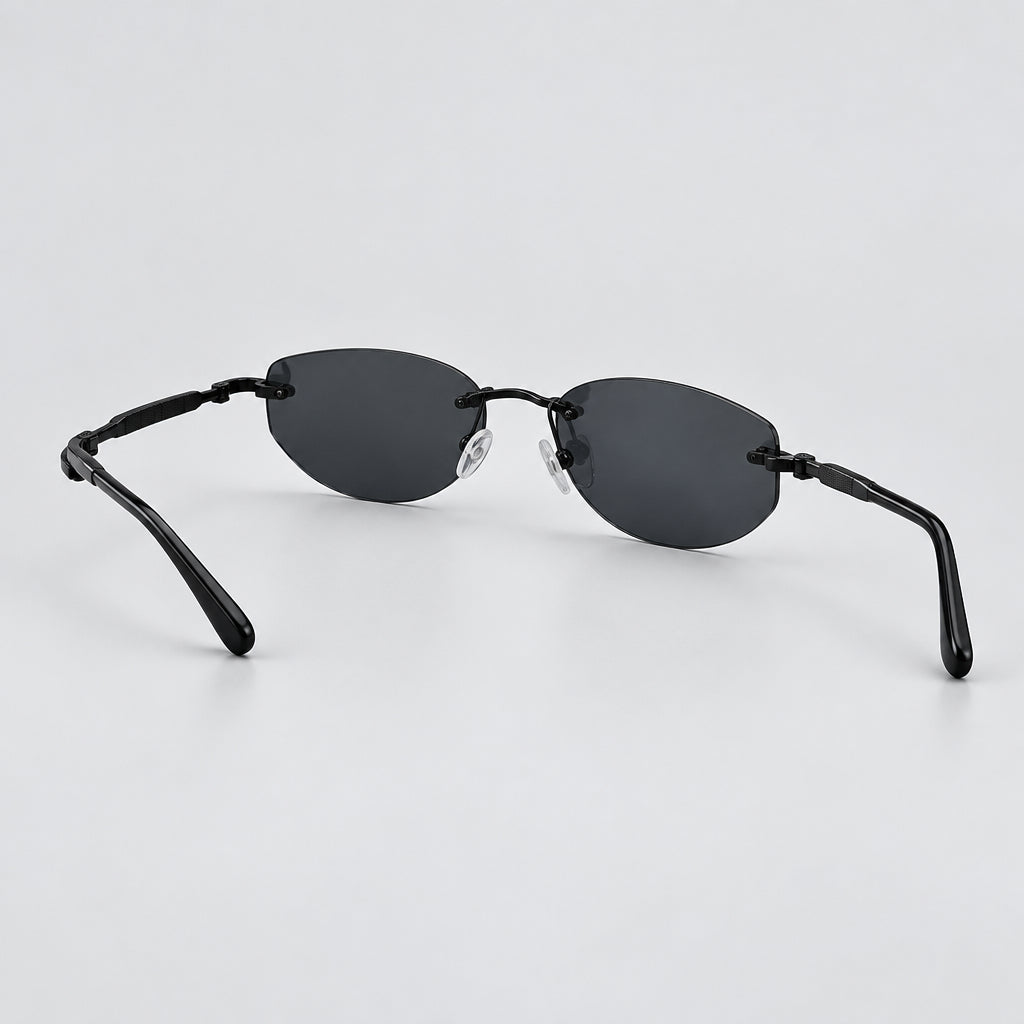 Ray-Ban Unisex Rimless Geometric Black Sunglasses