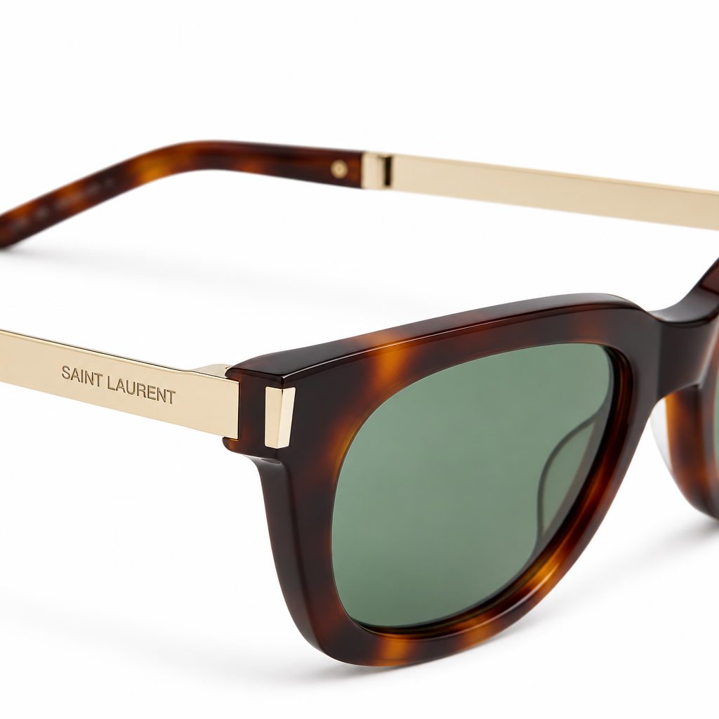 Saint Laurent Women SL 582 Rectangular Havana / Gold Sunglasses