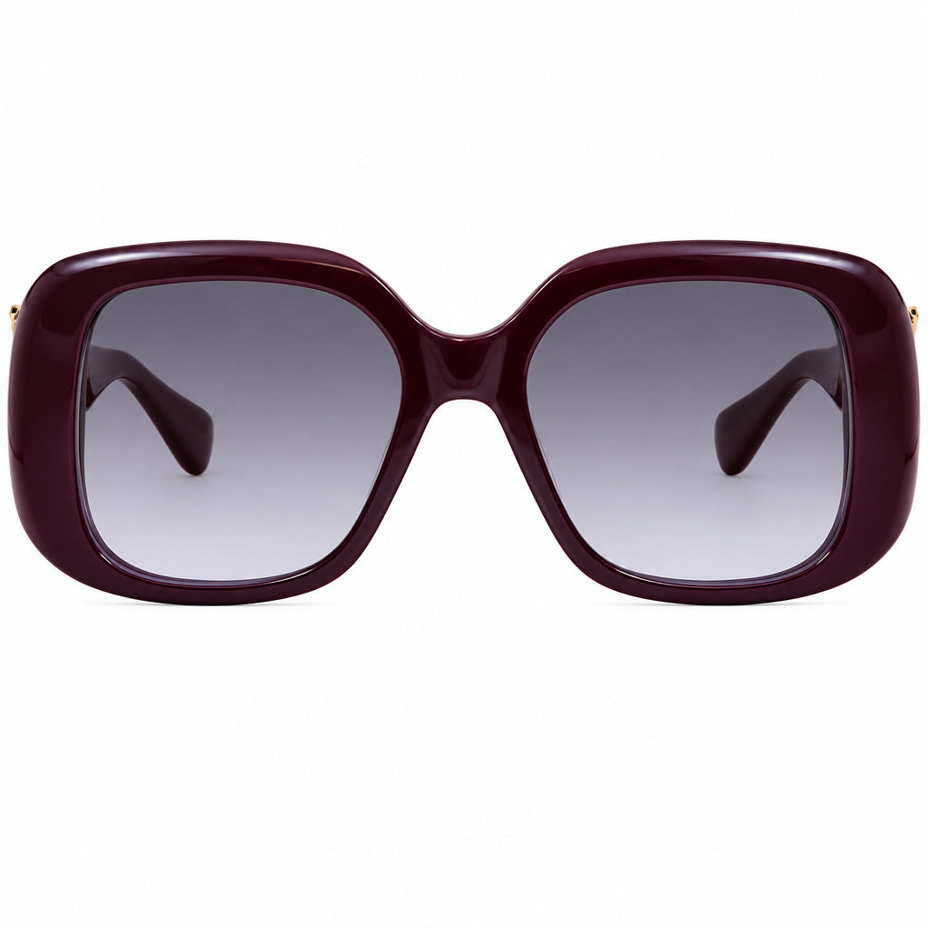Cartier Panthère de C Women Burgundy/Grey Rectangle Sunglasses