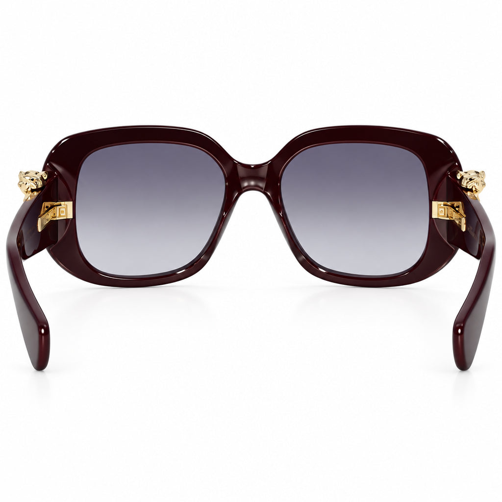 Cartier Panthère de C Women Burgundy/Grey Rectangle Sunglasses