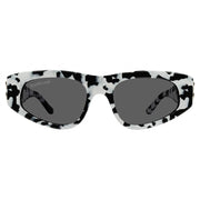 Balenciaga Women BB0095S Dynasty Oval Black / White Marble / Gold Sunglasses
