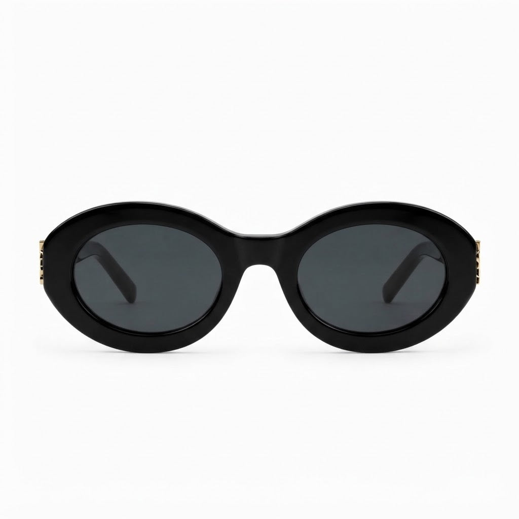 Saint Laurent Women SL M136 Oval Black Sunglasses