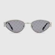 Gucci Women Geometrical Frame Grey Sunglasses