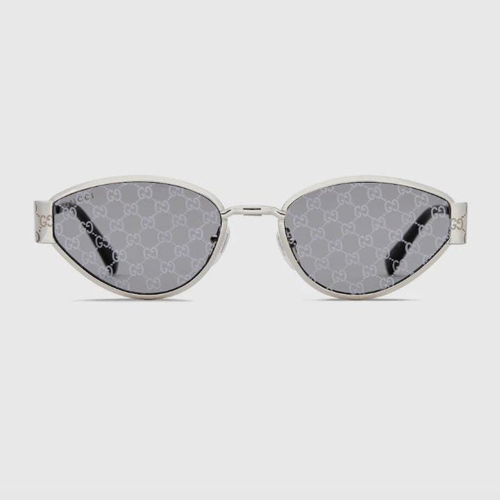 Gucci Women Geometrical Frame Grey Sunglasses
