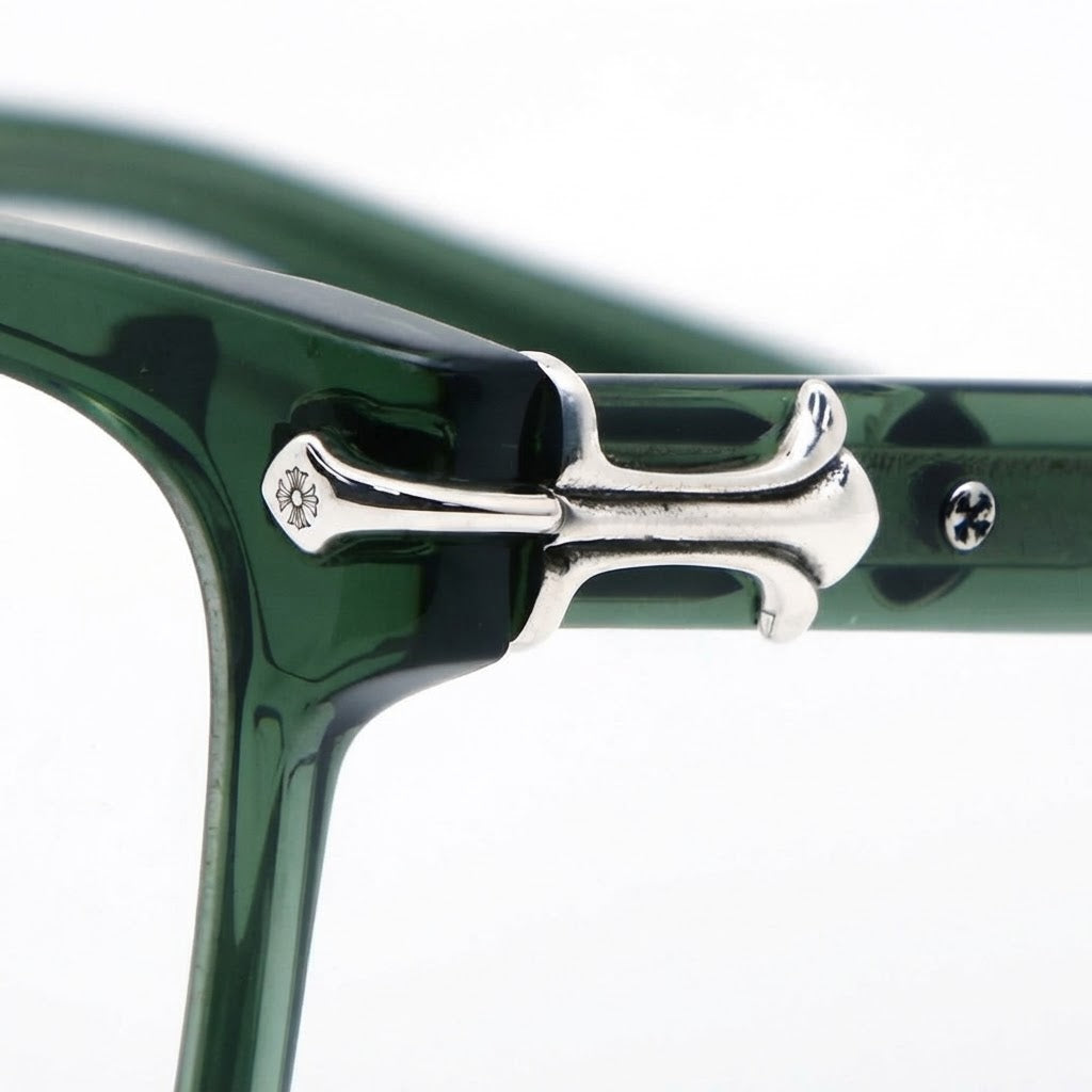 Chrome Hearts Sliding Sterling Silver Green,Transparent Glasses