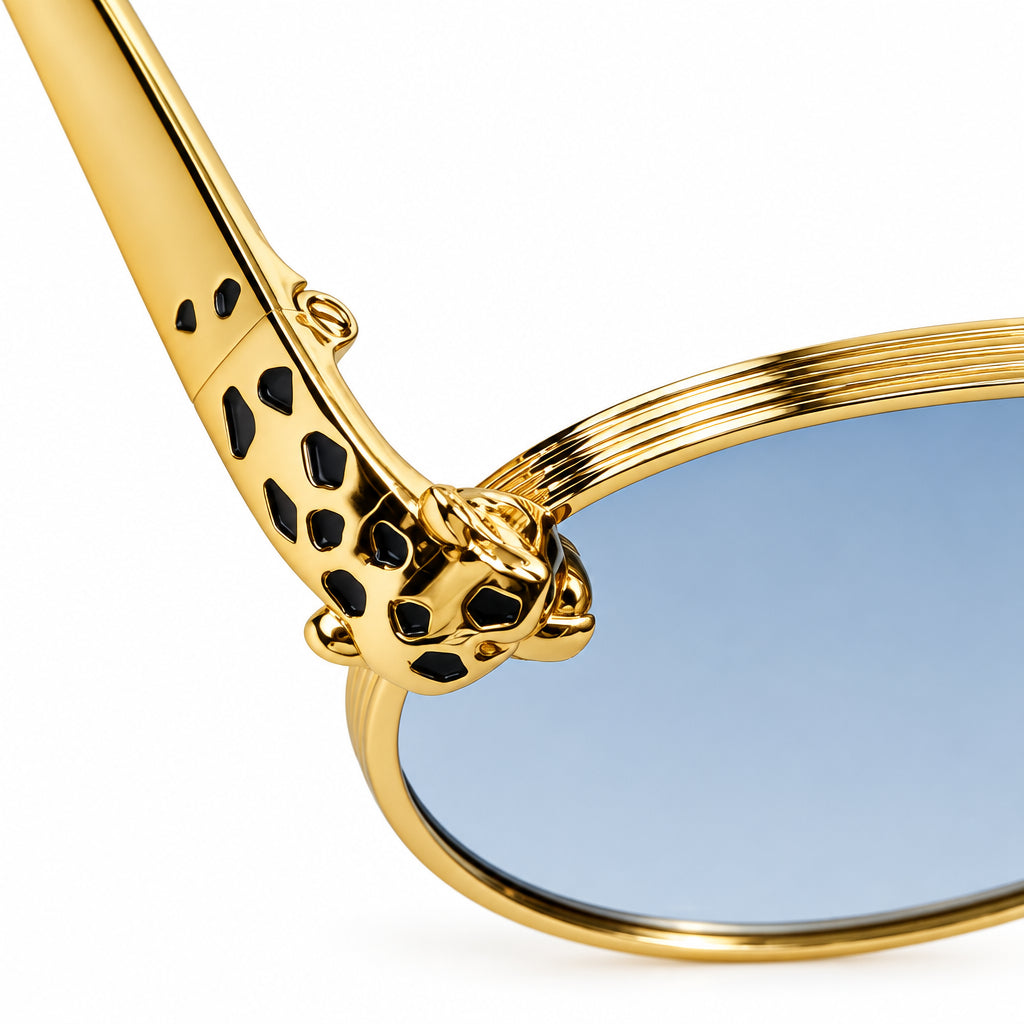 Cartier Panthère de C Women Round Blue Gradient Sunglasses