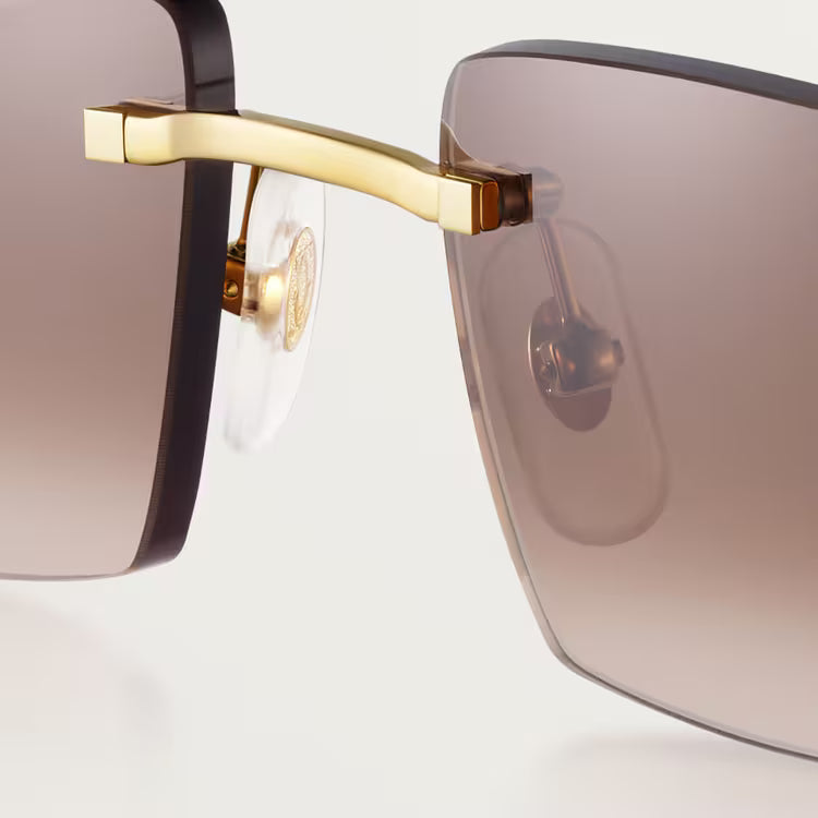 Cartier Panthère De Rimless Unisex Gradient Brown / Smoke Sunglasses