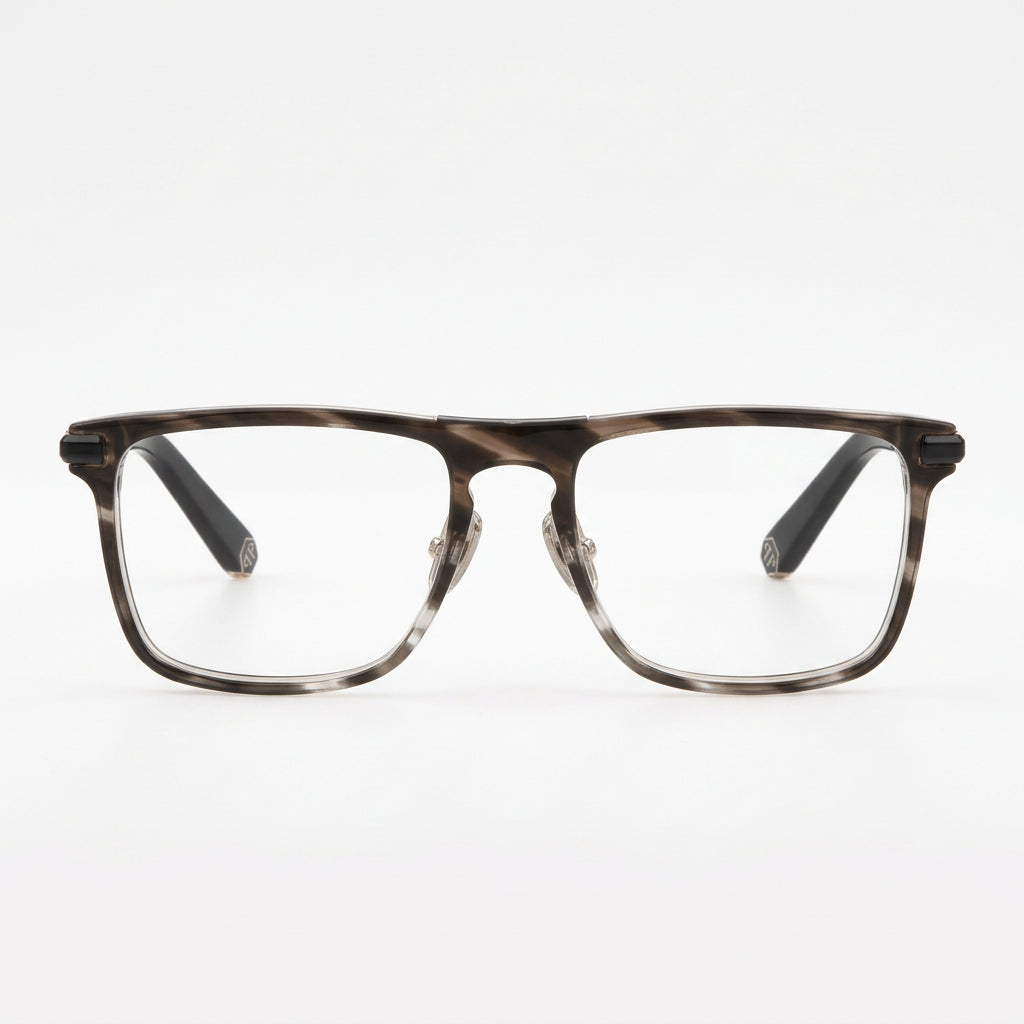 Philipp Plein Men's Plein First Love VPP019M 0XAS Transparent Striped Grey Eyeglasses