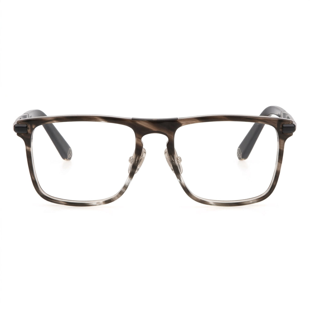 Philipp Plein Men's Plein First Love VPP019M 0XAS Striped Brown / Grey Eyeglasses