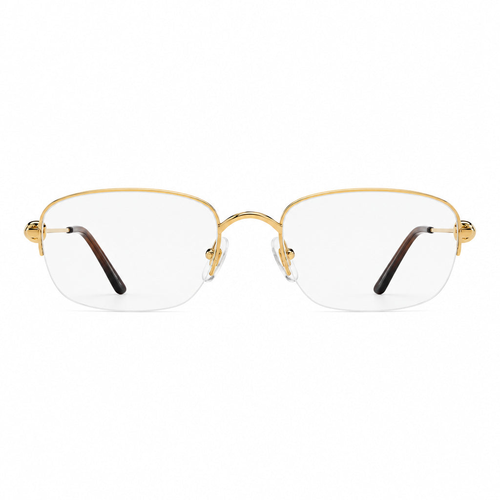 Cartier Unisex Semi-Rimless Square Optical Frames Eyeglasses