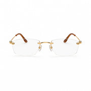 Cartier Rimless Unisex Rectangular Optical Glasses Gold Finish Temple