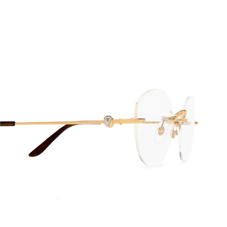 Cartier Unisex Rimless Round Gold/Brown Temple Clear Eyeglasses