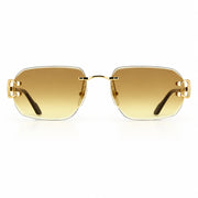 Cartier Premiere de Cartier Unisex 
Rimless Rectangular Gold/Brown Gradient Sunglasses 