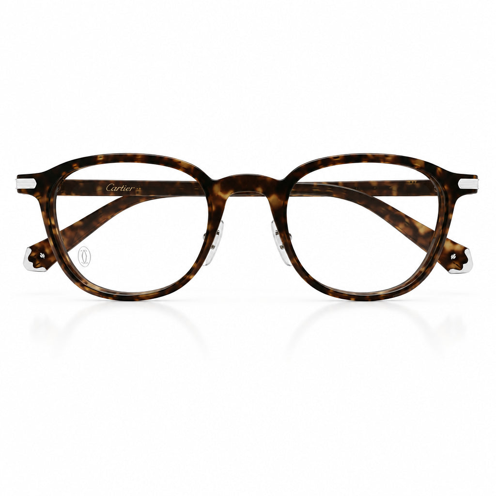 Cartier Première de C Men Square Havana & Transparent Glasses