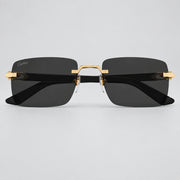 Cartier Signature Men Rimless Square Black Sunglasses