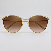  Cartier Panthère de Women Shiny Gold/Brown Gradient Cat Eye Sunglasses