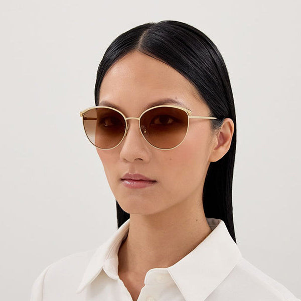 Cartier Panthère de Women Shiny Gold/Brown Gradient Cat Eye Sunglasses