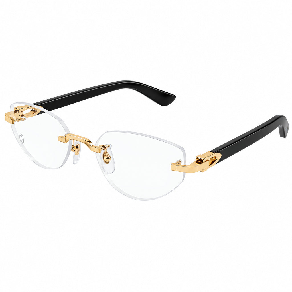 Cartier Women Rimless Cat-Eye Transparent Eyeglasses,