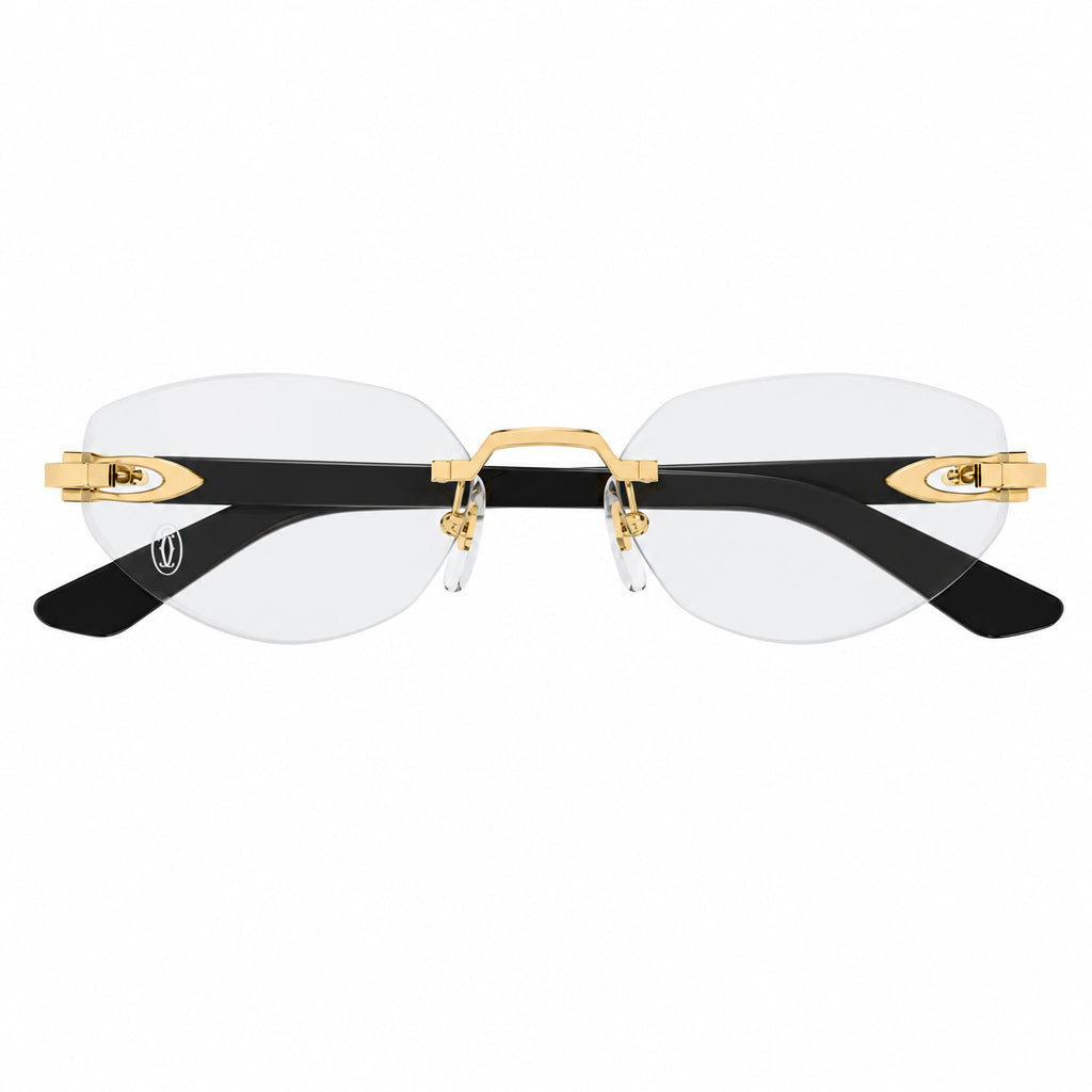 Cartier Women Rimless Cat-Eye Transparent Eyeglasses,