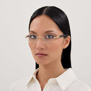 Cartier Women Rimless Cat-Eye Transparent Eyeglasses,