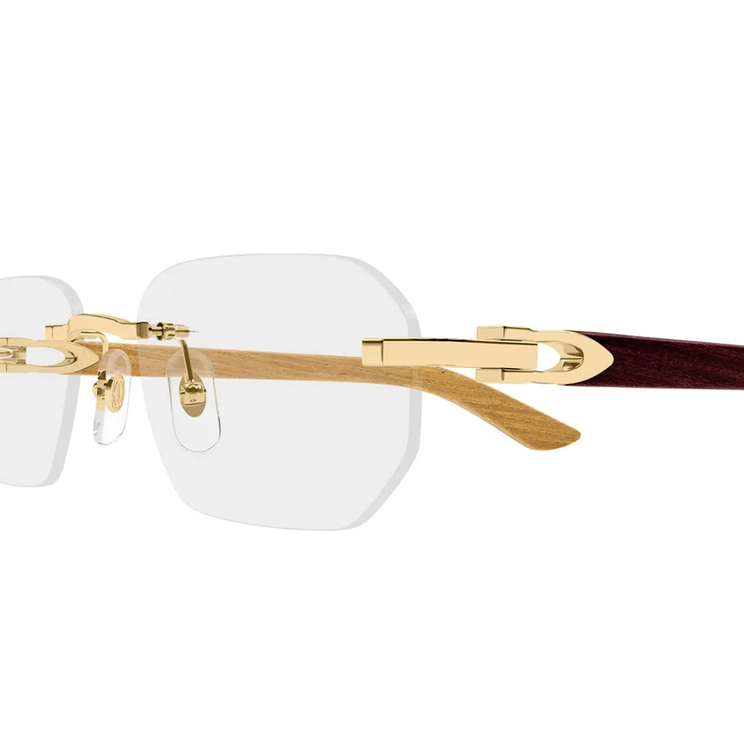 Cartier Signature C de  Men Rimless Rectangle Transparent Eyeglasses