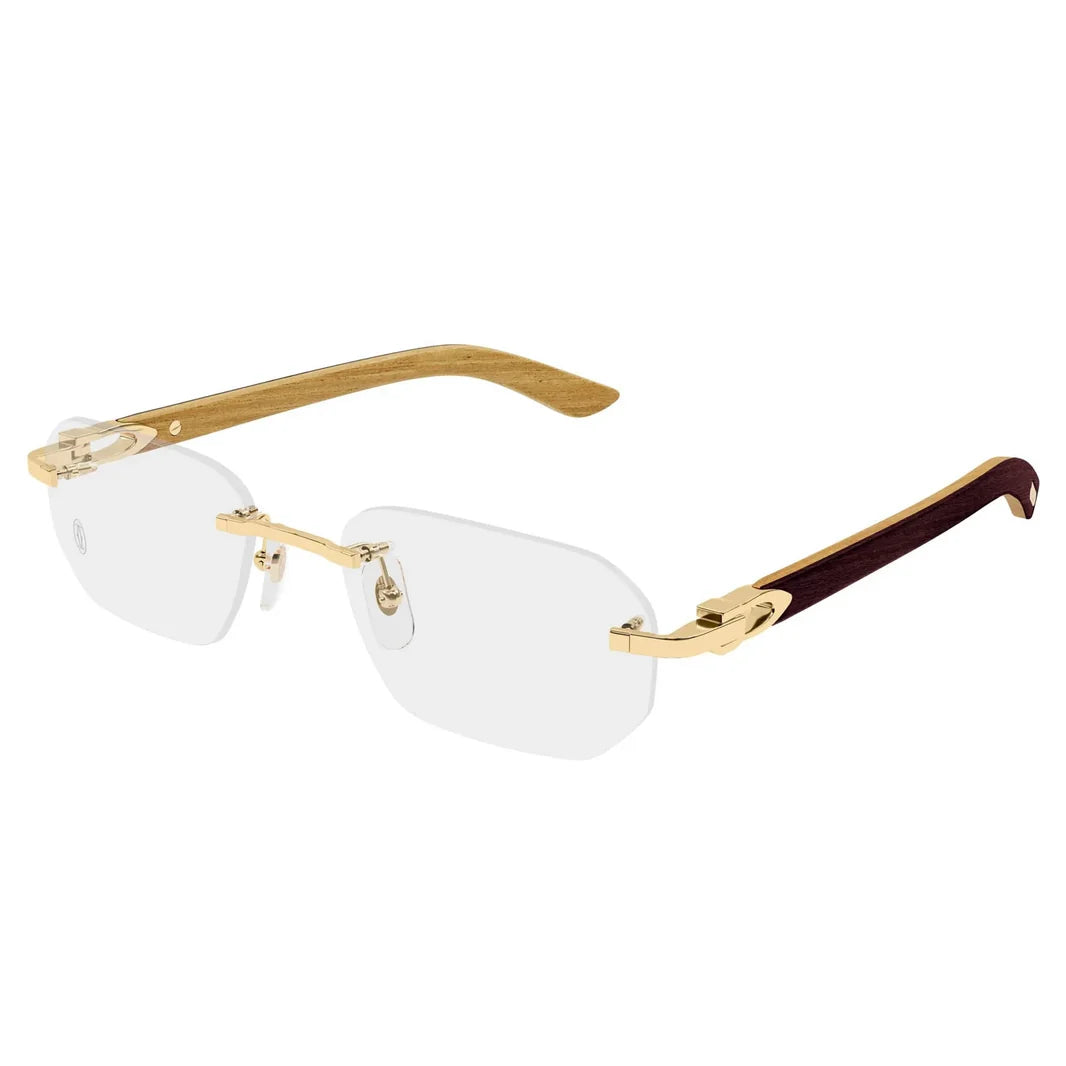 Cartier Signature C de  Men Rimless Rectangle Transparent Eyeglasses