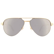 Cartier Santos De Men Pilot Brushed Gold Polarized Grey Gold Sunglasses