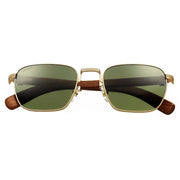 Cartier Première De Cartier Men Square Wood Temples Olive Green Sunglasses