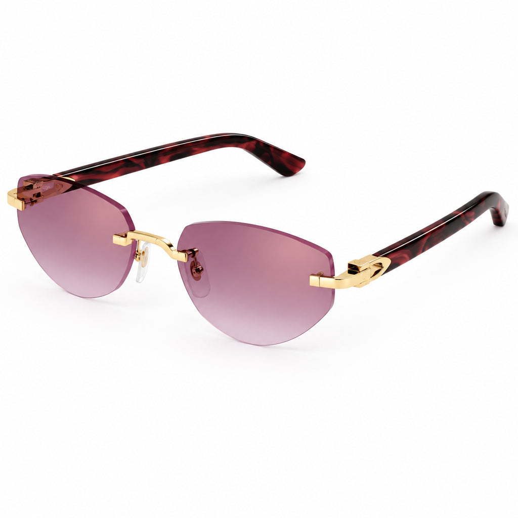 Cartier C Décor Women Geometric Frame Pink Sunglasses