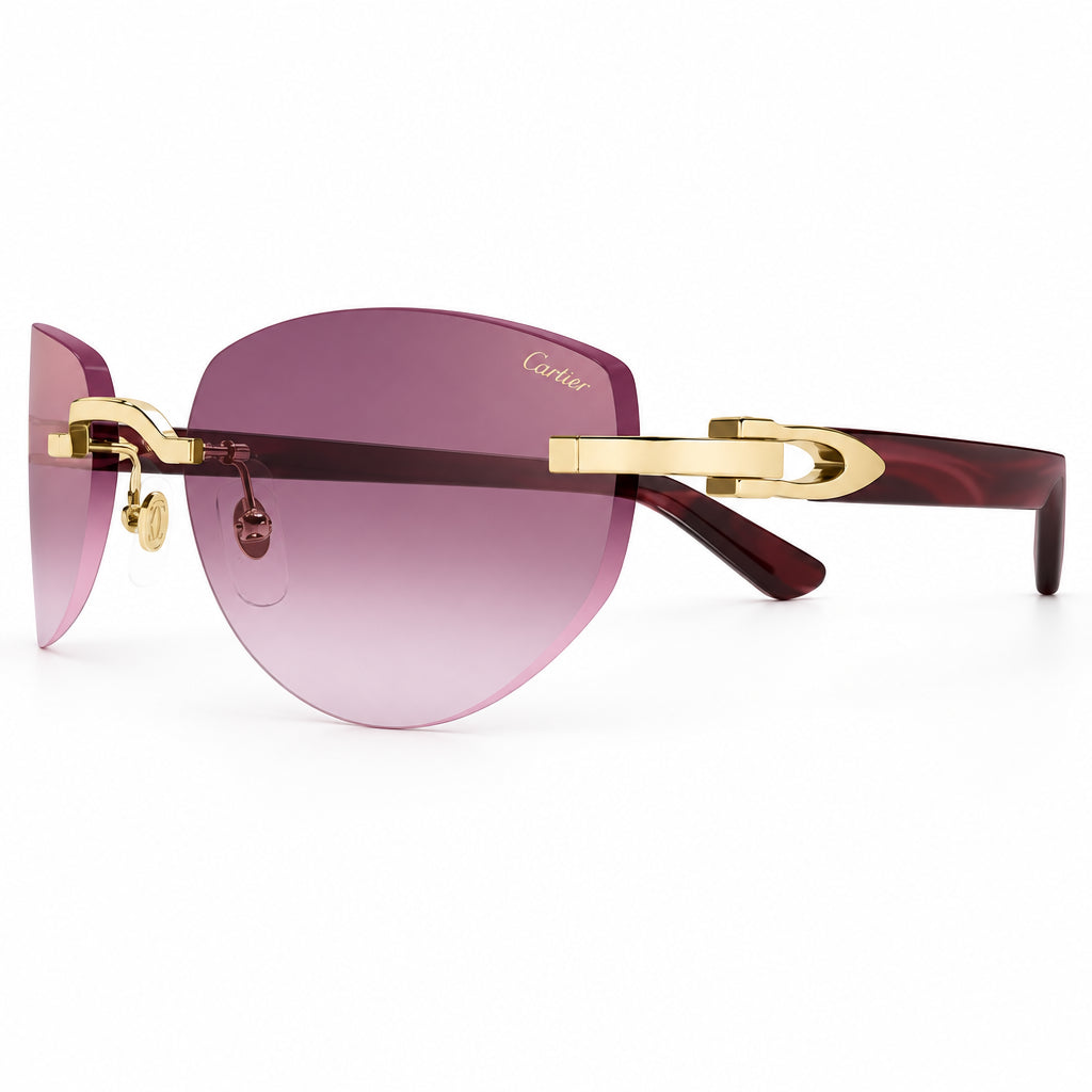 Cartier C Décor Women Geometric Frame Pink Sunglasses