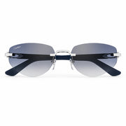  Cartier C Décor Geometric Frame Blue Sunglasses 