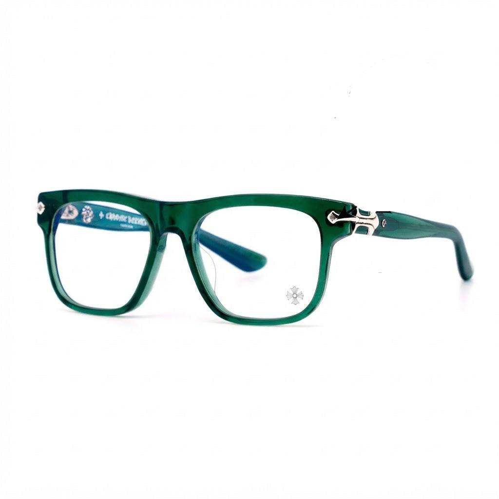 Chrome Hearts Sliding Sterling Silver Green,Transparent Glasses