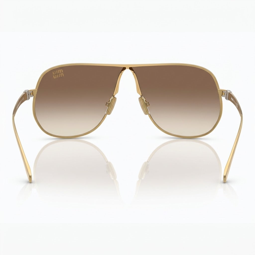 Miu Miu Women Pilot Gold / Gradient Brown Sunglasses
