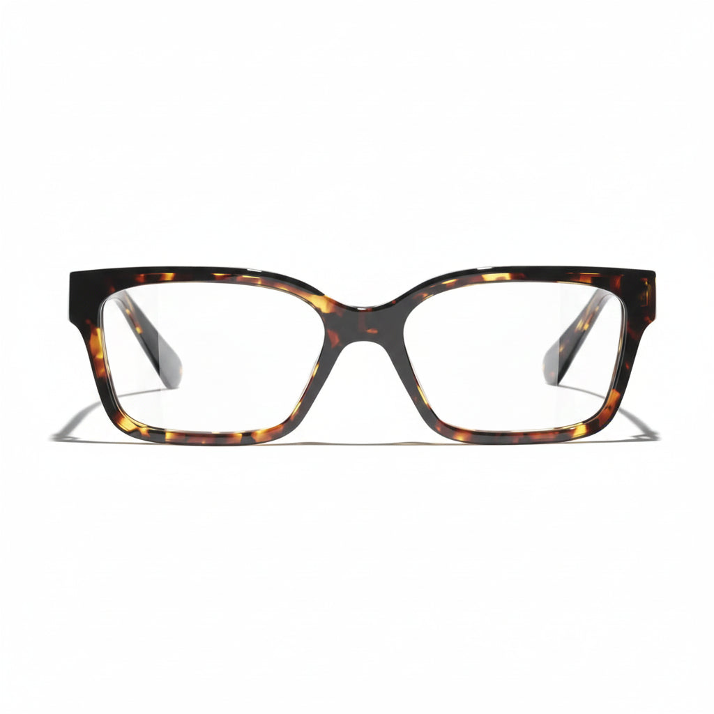Chanel Women Rectangular Tortoise Eyeglasses