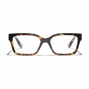 Chanel Women Rectangular Tortoise Eyeglasses