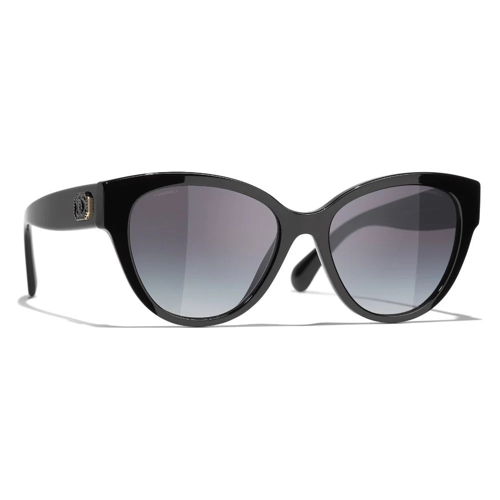 Chanel Women Butterfly Black Grey Gradient Sunglasses