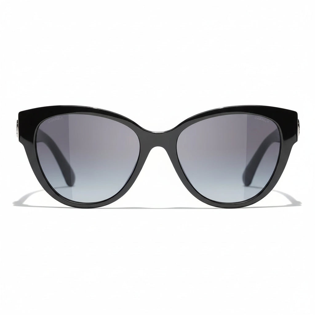 Chanel Women Butterfly Black Grey Gradient Sunglasses